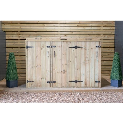 Triple Wheelie Bin Store - All Sizes