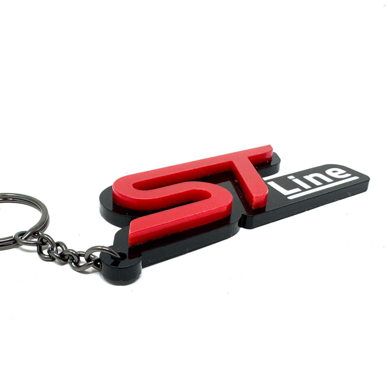 4D ST-Line Logo Keychain for Ford – Gloss Black with Custom Colour Options | CEUK