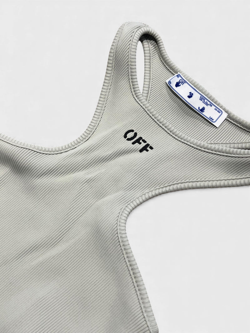 Basic Lux Rib Rowing Top Light Grey