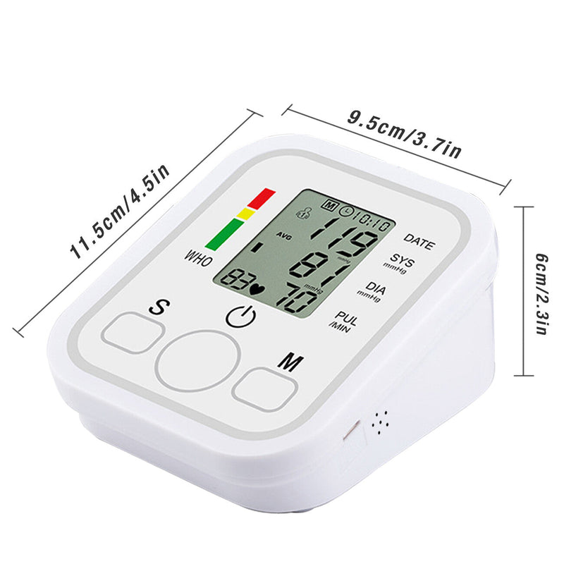 Blood Pressure Monitor Automatic Voice Talking BP Machine Pulse Meter LCD Display