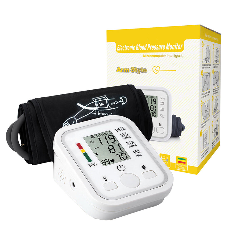 Blood Pressure Monitor Automatic Voice Talking BP Machine Pulse Meter LCD Display