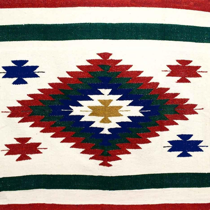 White Fiesta Diamond Mexican Blanket