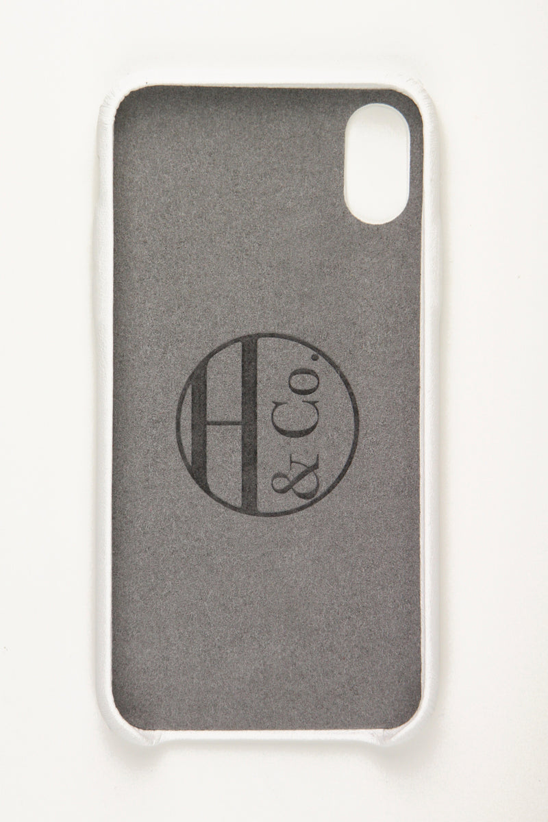 iPhone X Case, White Leather