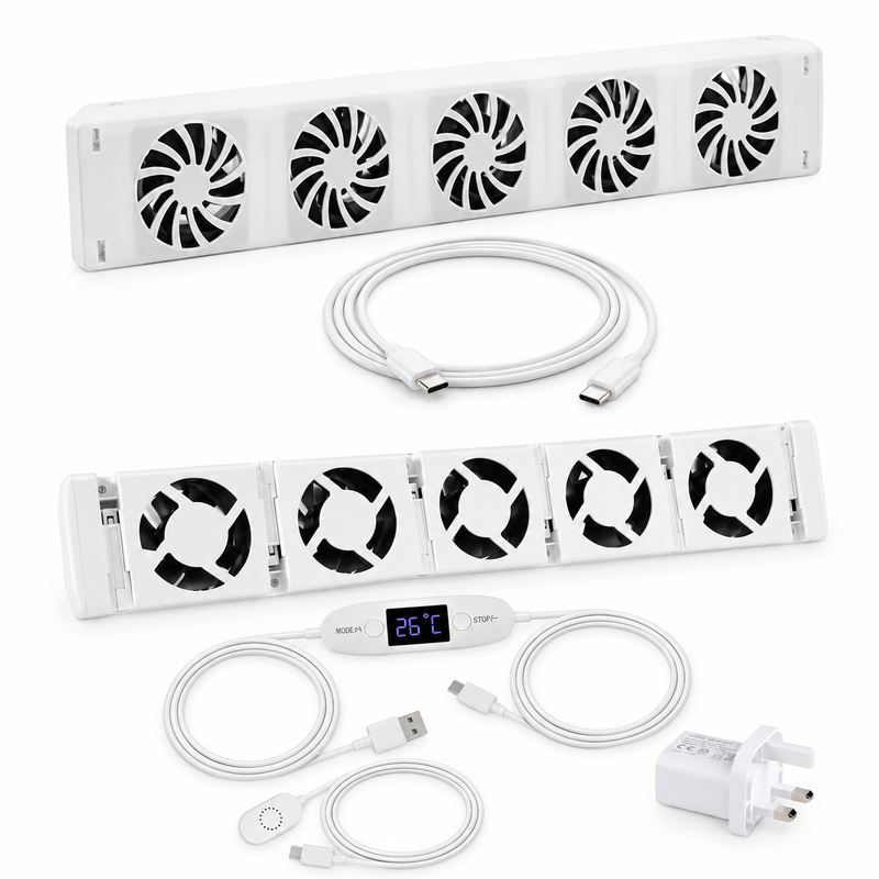 Radboost PRO-5 Radiator Booster Fan – Magnetic Fit Radiator Fan with Auto Temperature Sensor – Heats Rooms 2x Faster, Save up to 30% – Single Pack | Double Pack | Extension Set