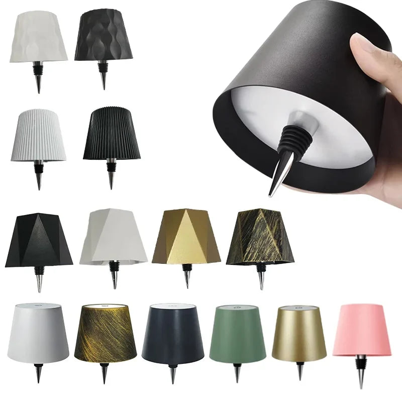 Wireless Wine Spirit Bottle Table Lamp Touch Control Light LED USB Cork Stopper
