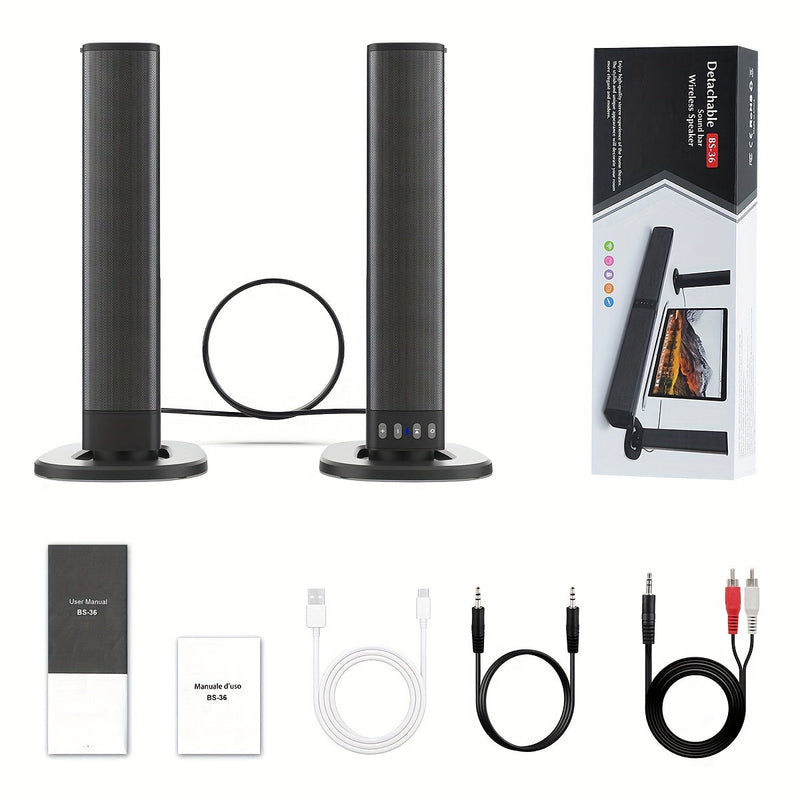 Wireless Soundbar with 3D Surround Sound - Home Theatre Audio System with USB Charging for TV, Movies, Gaming & Music
