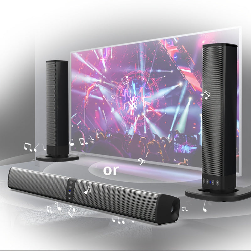 Wireless Soundbar with 3D Surround Sound - Home Theatre Audio System with USB Charging for TV, Movies, Gaming & Music