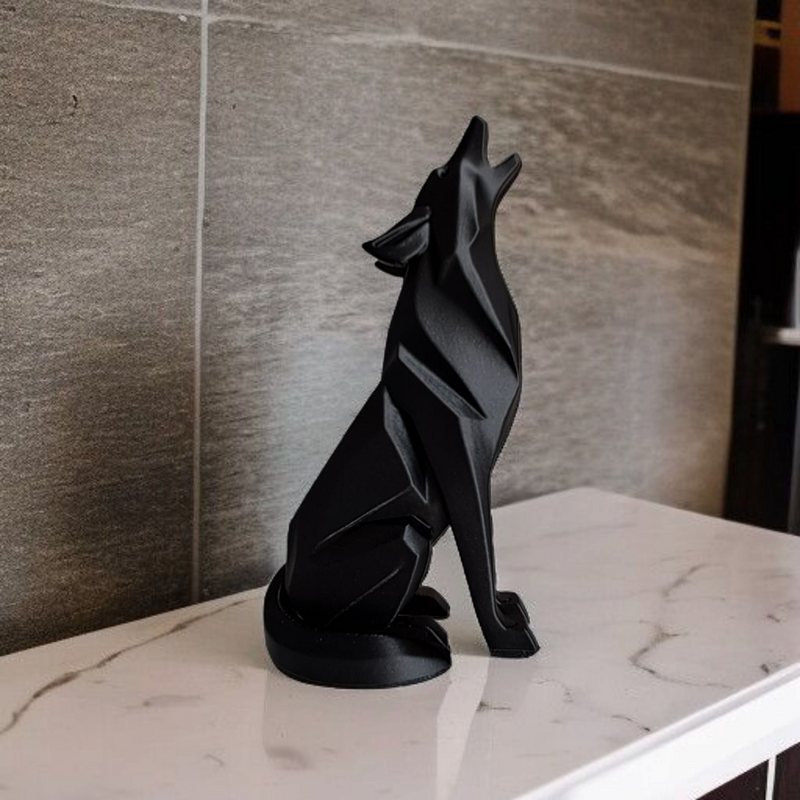 Sculpture #19 | Modern Minimalist Low Poly Wolf Sculpture