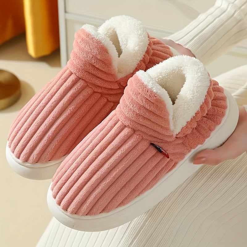 Women's Plush-Lined Winter Slipper Boots - Thick EVA Sole, Indoor/Outdoor Warm Soft Boots