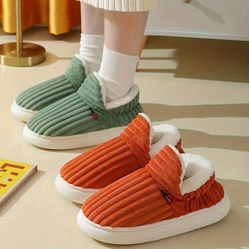 Women's Plush-Lined Winter Slipper Boots - Thick EVA Sole, Indoor/Outdoor Warm Soft Boots