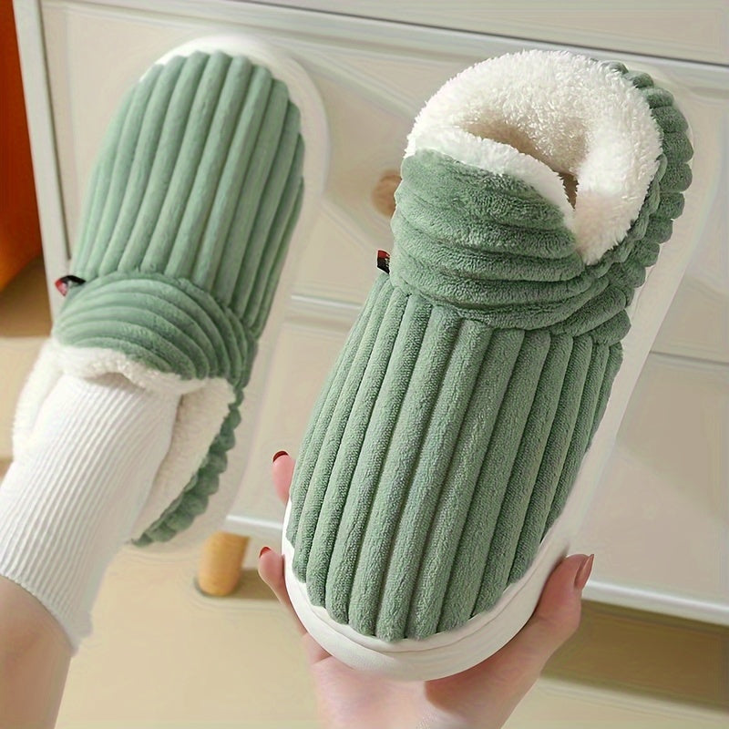 Women's Plush-Lined Winter Slipper Boots - Thick EVA Sole, Indoor/Outdoor Warm Soft Boots