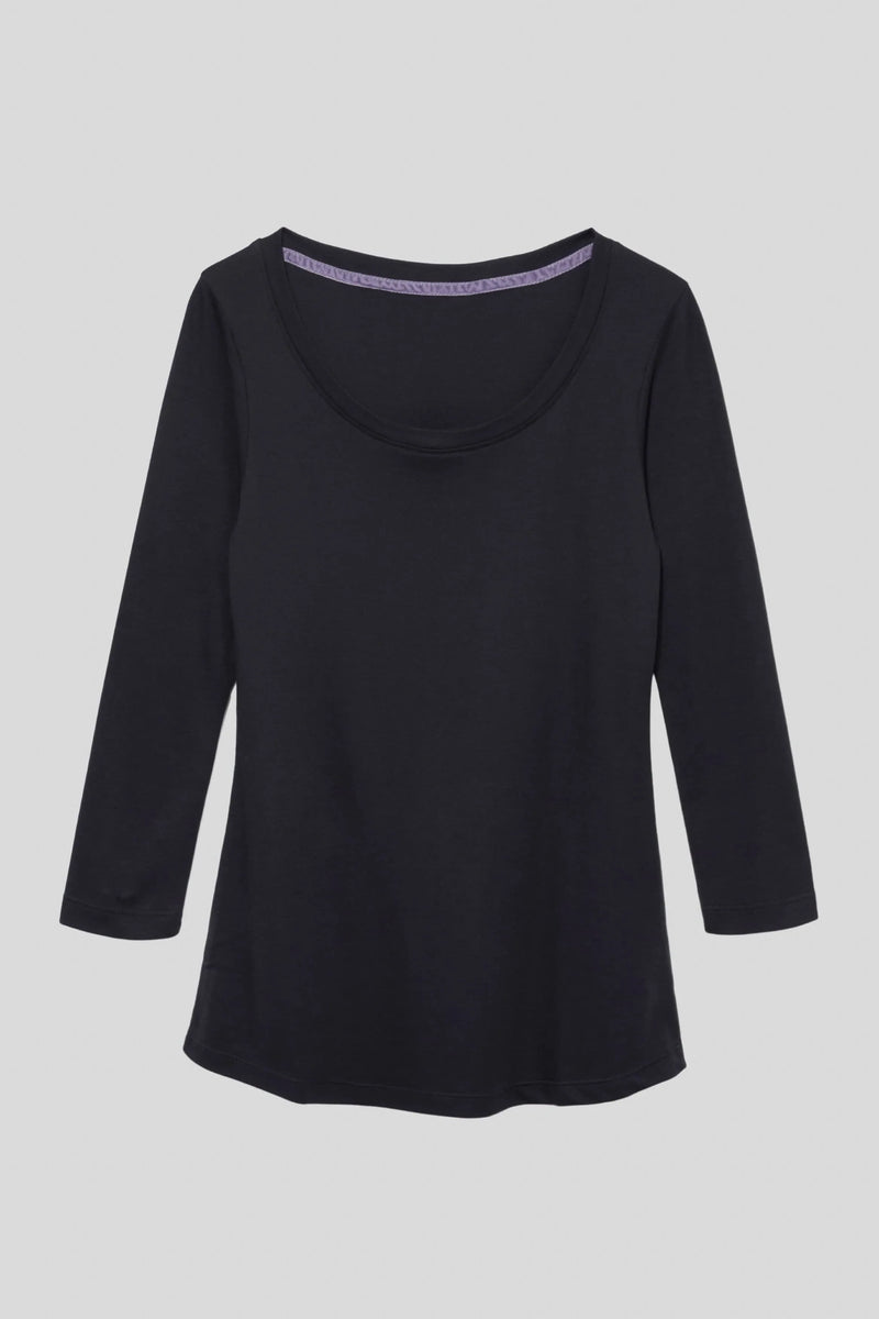 3/4 Sleeve Scoop Neck Cotton Modal T-Shirt