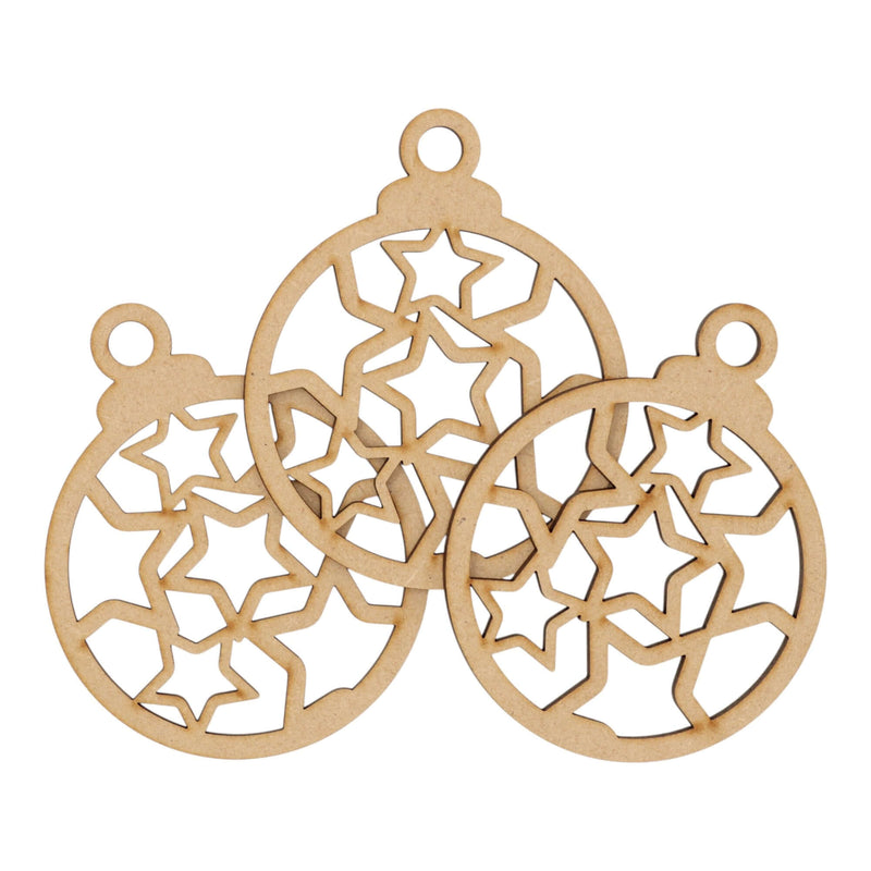 Wooden MDF Christmas Bauble Style 7
