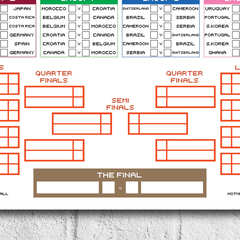 Retro Qatar 2022 World Cup Wall Chart