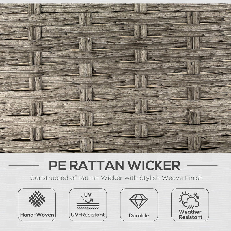 Outsunny 6 PCs Rattan Garden Furniture Sectional Corner Sofa, Light Grey
