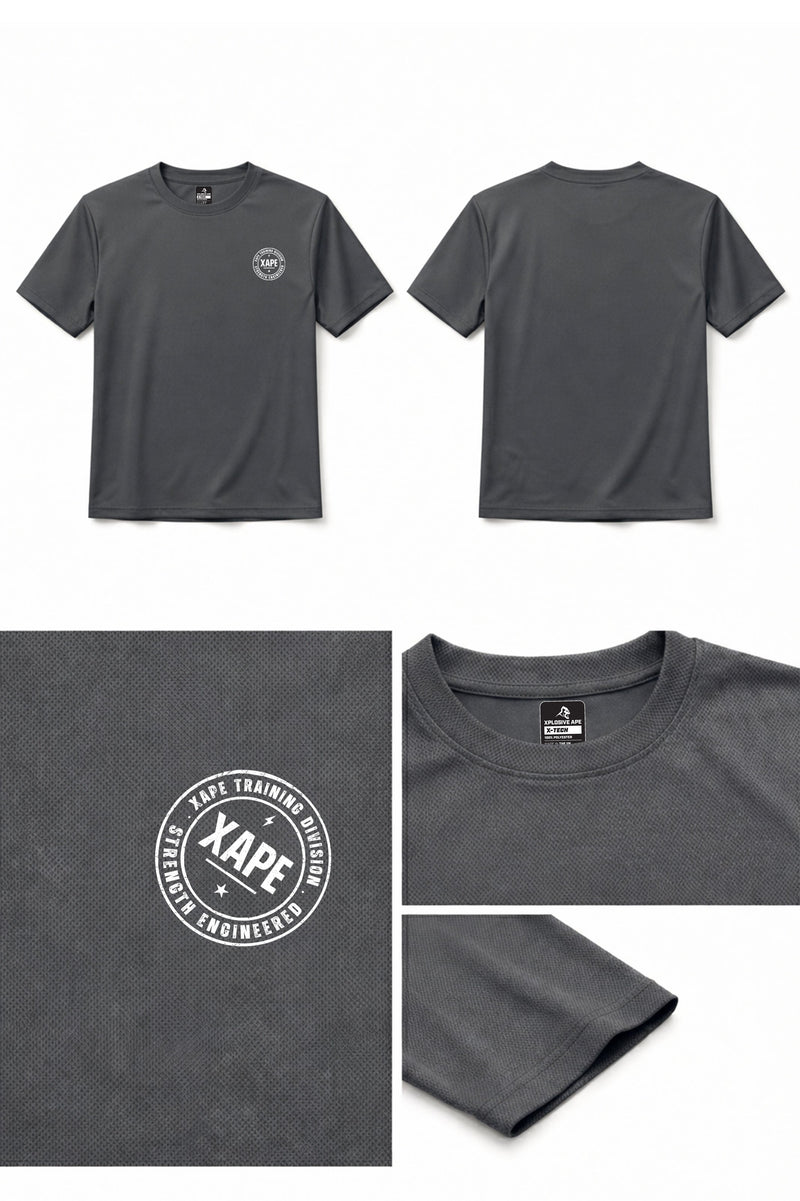 XAPE Classic Badge Logo X Tech Tee - Charcoal