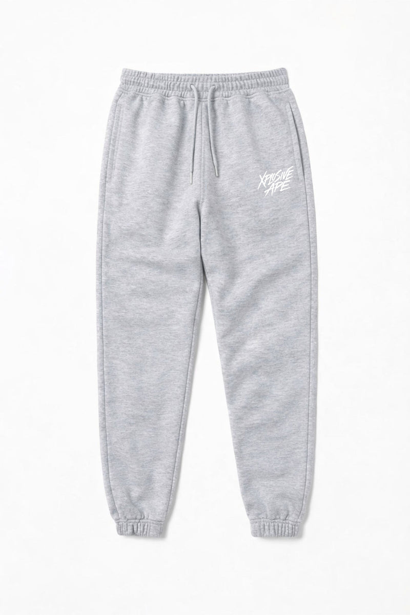 XAPE Classic Brush Script Joggers - Heather Grey