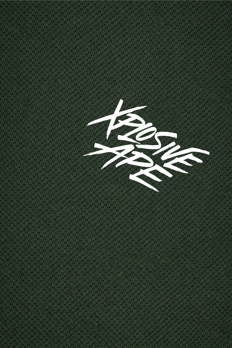 XAPE Classic Brush Script X Tech Tee - Forest Green