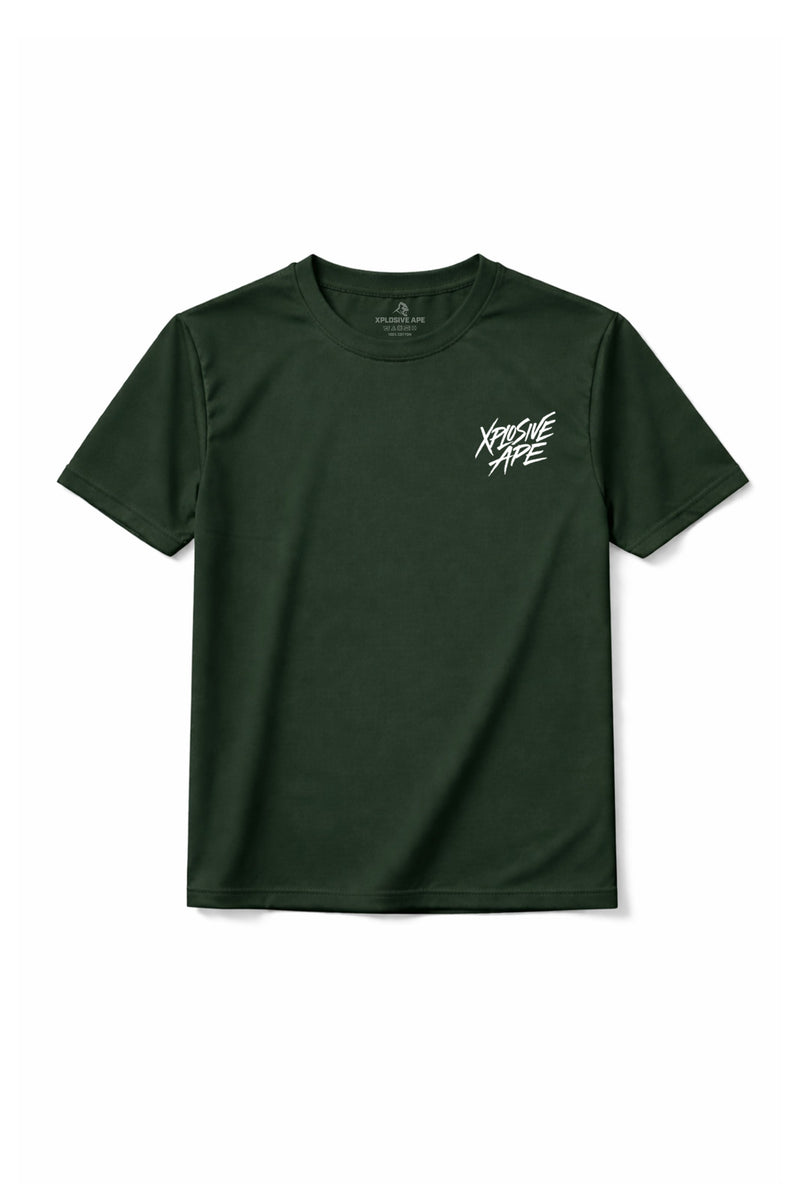 XAPE Classic Brush Script X Tech Tee - Forest Green