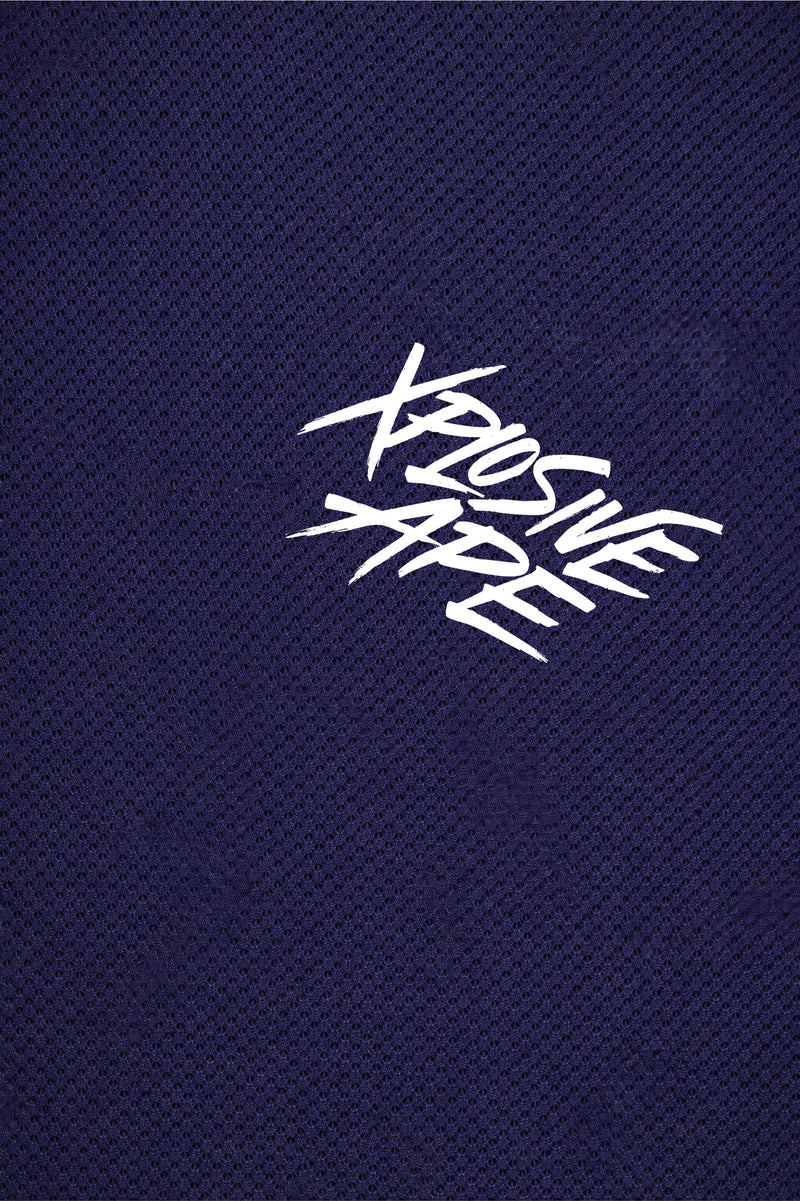XAPE Classic Brush Script X Tech Tee - Navy