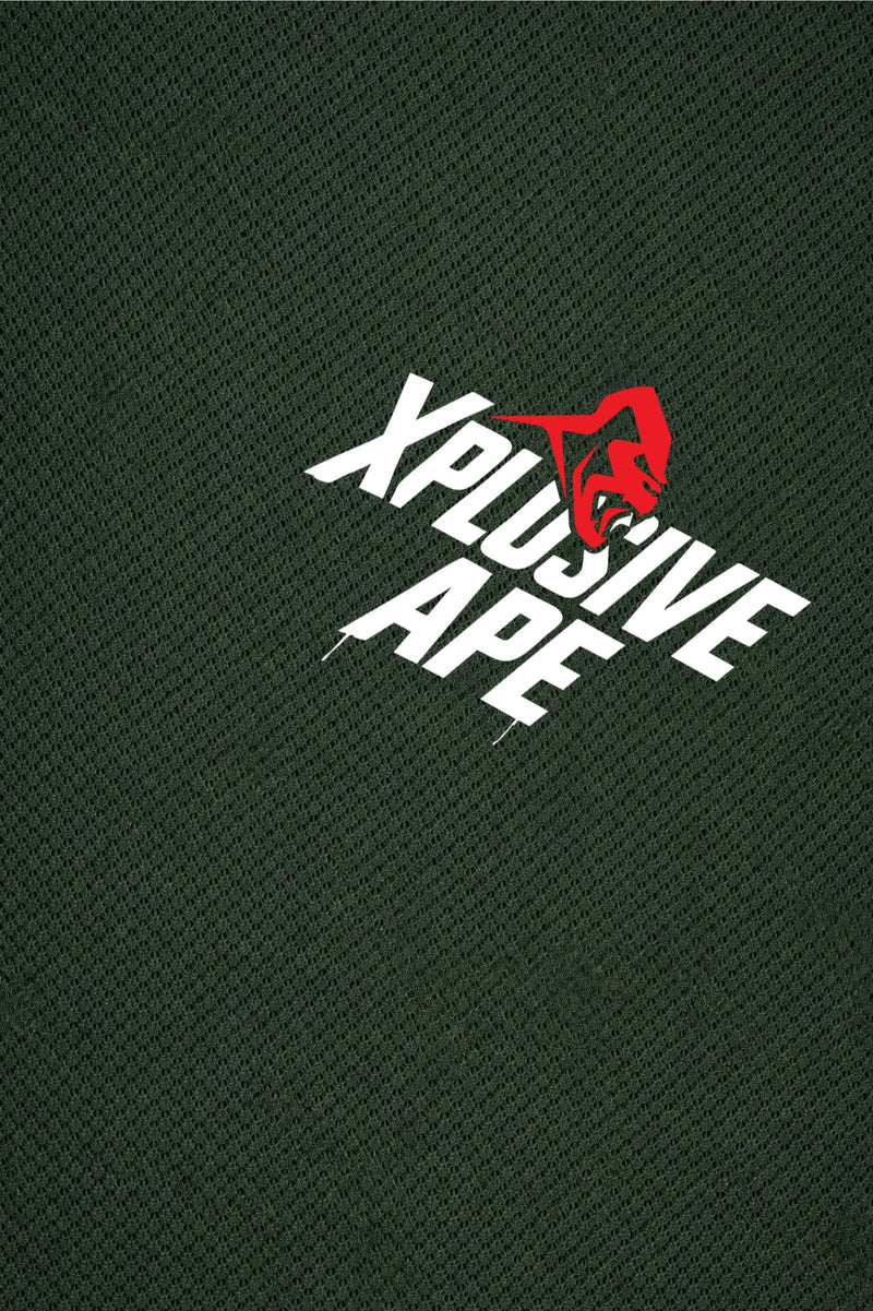 XAPE Classic Stencil Logo X Tech Tee - Forest Green
