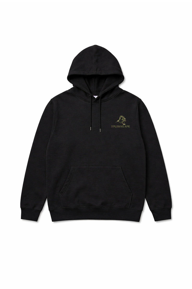 XAPE Essential Camo String Hoodie - Black