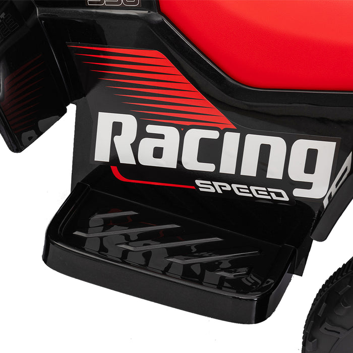 AIYAPLAY 6V Electric Quad Bike for Kids w/ Forward Backward, Black and Red