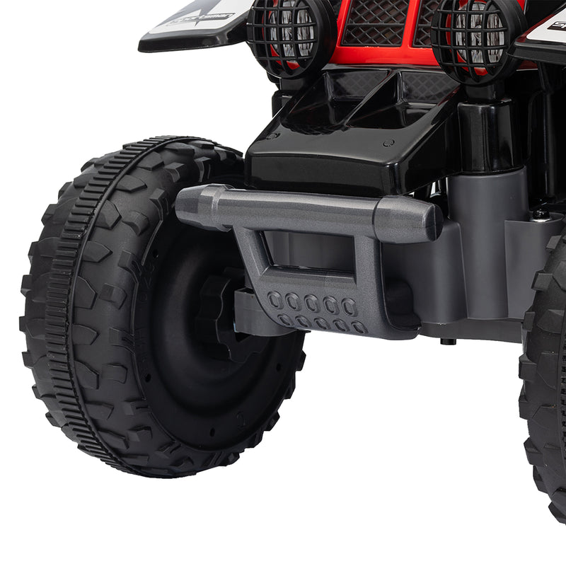 AIYAPLAY 6V Electric Quad Bike for Kids w/ Forward Backward, Black and Red