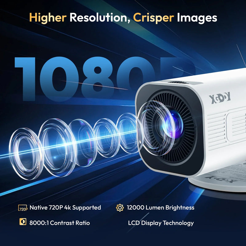 Pro Projector 4K WiFi Bluetooth Android – Mini Portable Home Theatre System