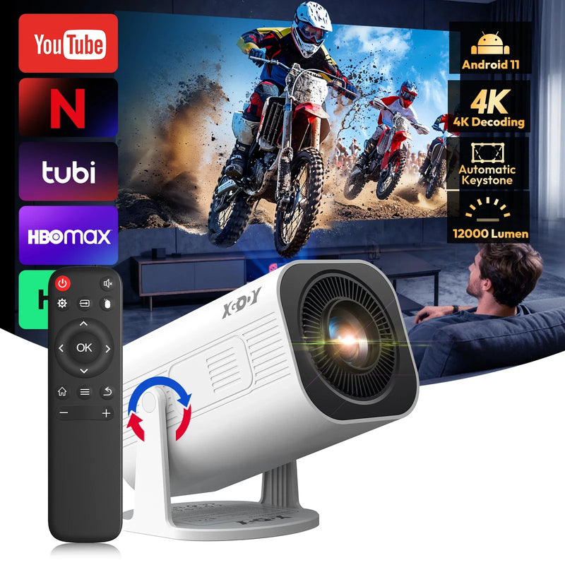 Pro Projector 4K WiFi Bluetooth Android – Mini Portable Home Theatre System