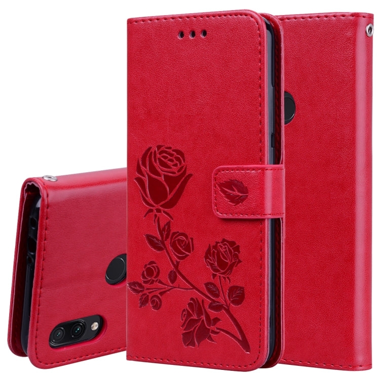 Rose Embossed Horizontal Flip PU Leather Case for Xiaomi Redmi Note 7, with Holder & Card Slots & Wallet, For Xiaomi Redmi Note 7