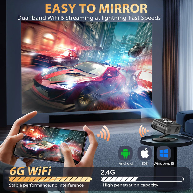 XIWBSY M05 Projector 4k 64G Auto Focus Smart Home Cinema Android Wifi Bluetooth