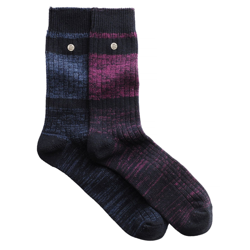 2 Pack Men's Casual Ribbed Cotton Dress Socks | Midweight Square Knit Socks