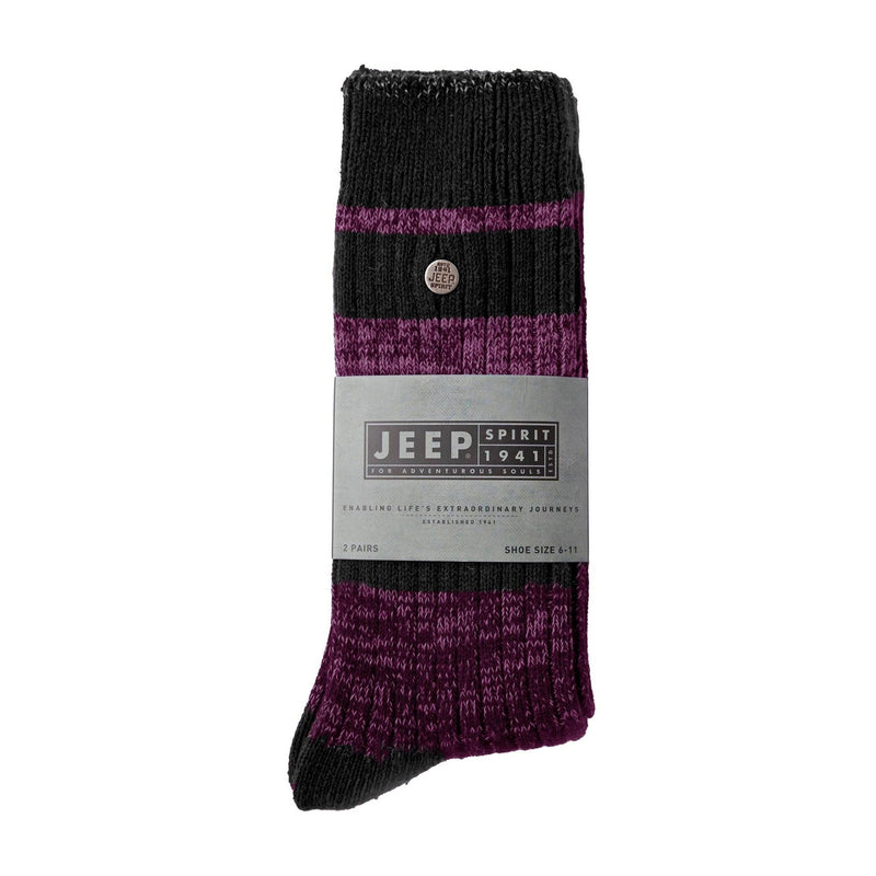 2 Pack Men's Casual Ribbed Cotton Dress Socks | Midweight Square Knit Socks