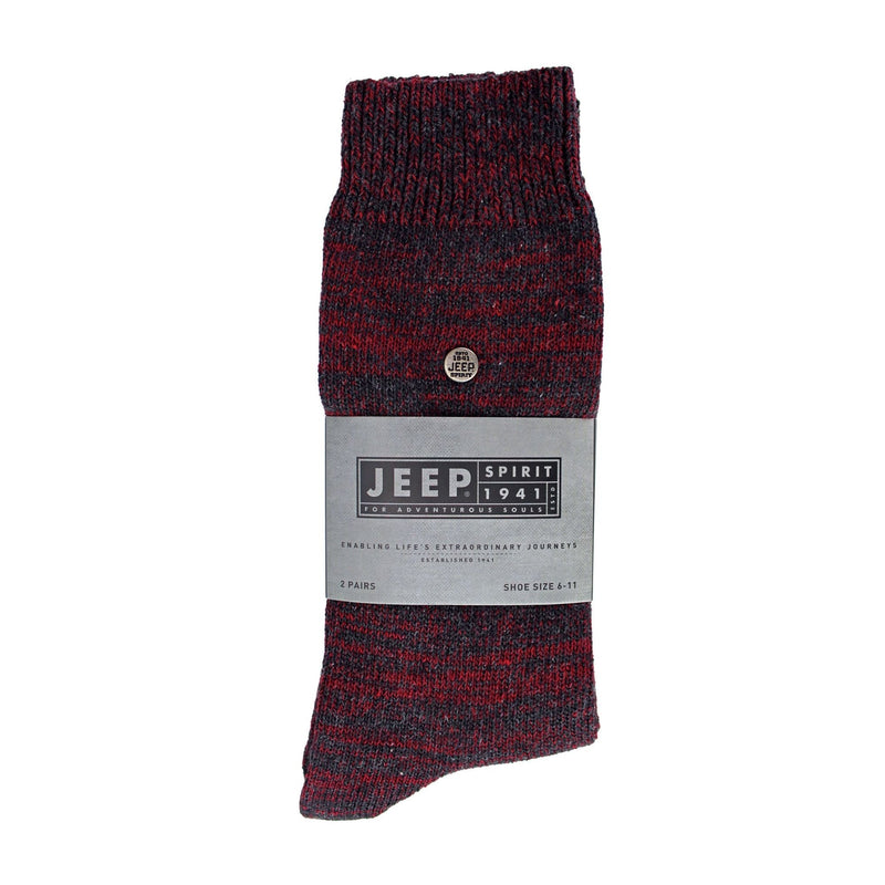 2 Pack Men's Casual Ribbed Cotton Dress Socks | Midweight Square Knit Socks