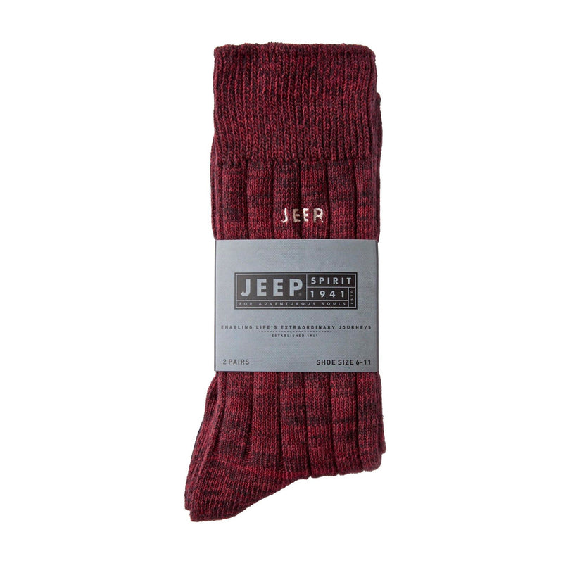 2 Pack Men's Casual Ribbed Cotton Dress Socks | Midweight Square Knit Socks