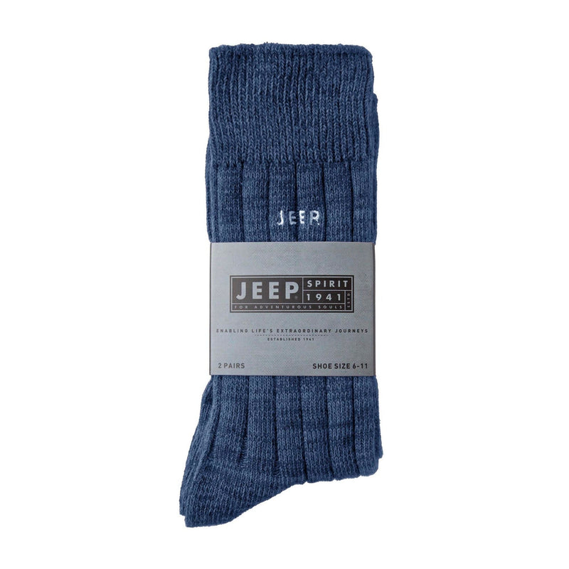 2 Pack Men's Casual Ribbed Cotton Dress Socks | Midweight Square Knit Socks