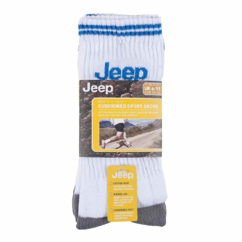 3 Pack Mens Cotton Thick Cushioned Terry Sport Socks with Retro Stripe