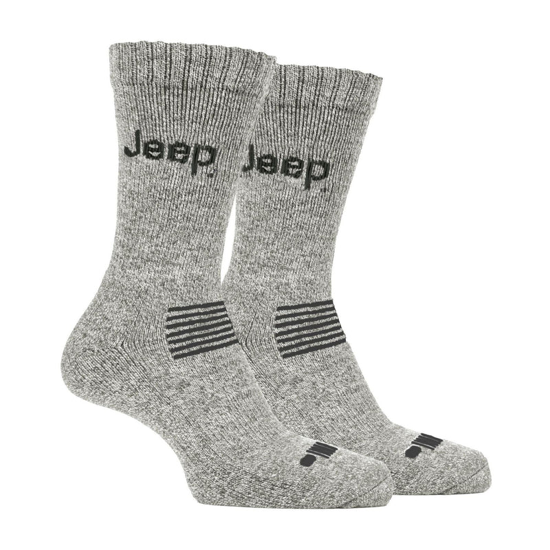 2 Pack Men's Wool Mix Boot Socks | Heavy Duty Crew Thermal Outdoor Socks