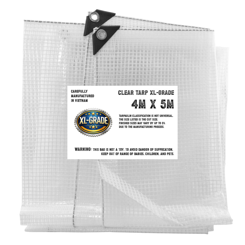 XL-Grade Clear Tarpaulin 4m x 5m