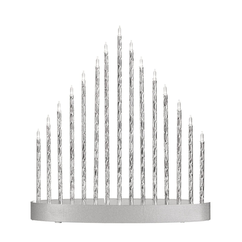 Christmas 15 LED Silver Twisted Candle Bridge