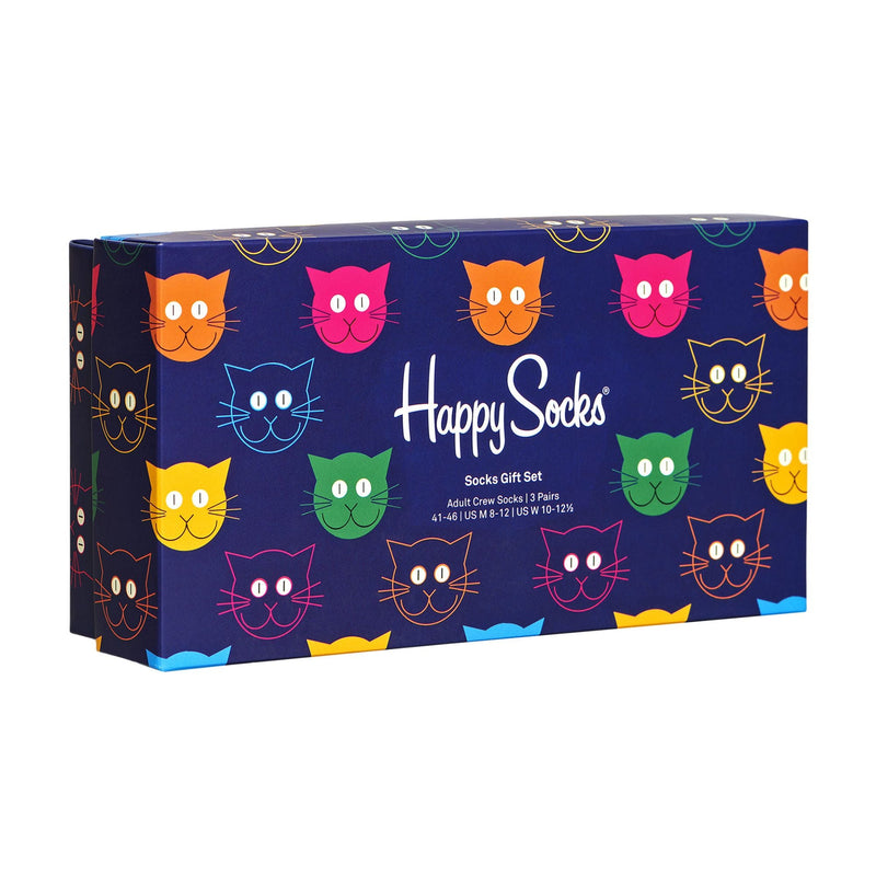 3 Pack Mens & Ladies Mixed Cat Socks Gift Set