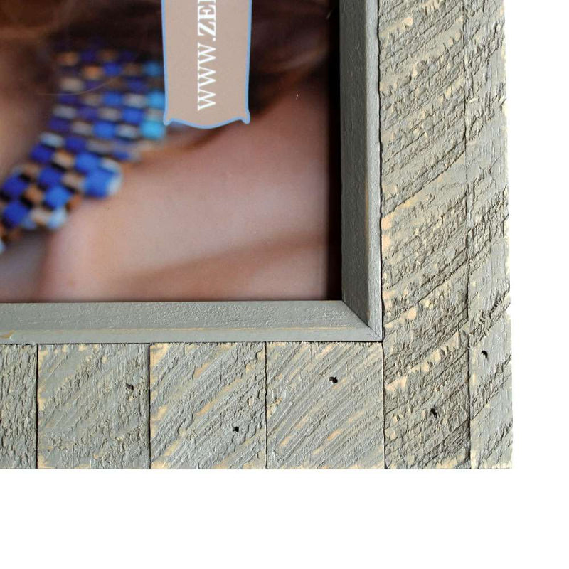 Rustic Sage Green Wood Photo Frame for 8x6 Inch Print – Distressed Floorboard Effect Picture Frame