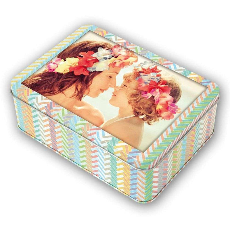 Personalised Metal Photo Storage Box with 6x4 Inch Photo Lid – Keepsake Gift Box