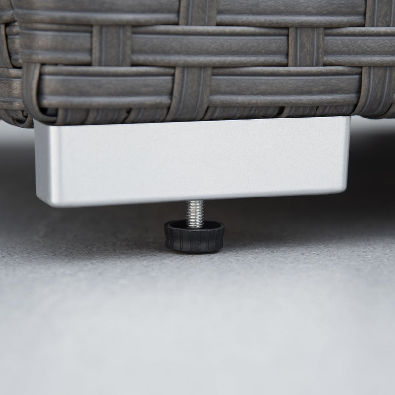 10 Pcs Rattan Sofa Set-Grey/Dusty Blue Cushion