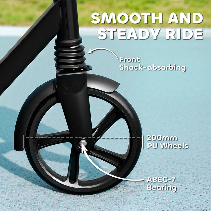 AIYAPLAY Kids Scooter, Foldable Kick Scooter w/ Adjustable Handlebar, Black