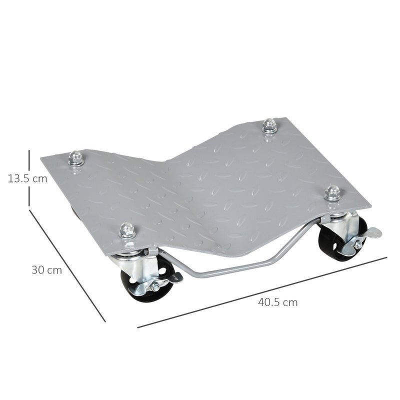DURHAND 2PCS 680kg Car Wheel Dollies with Swivel Casters, Wheel Dolly, Grey