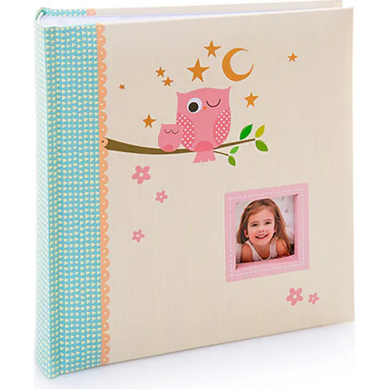 Kenro KUSSO Sleepy Owl Baby Album for 200 6x4" Photos - Pink