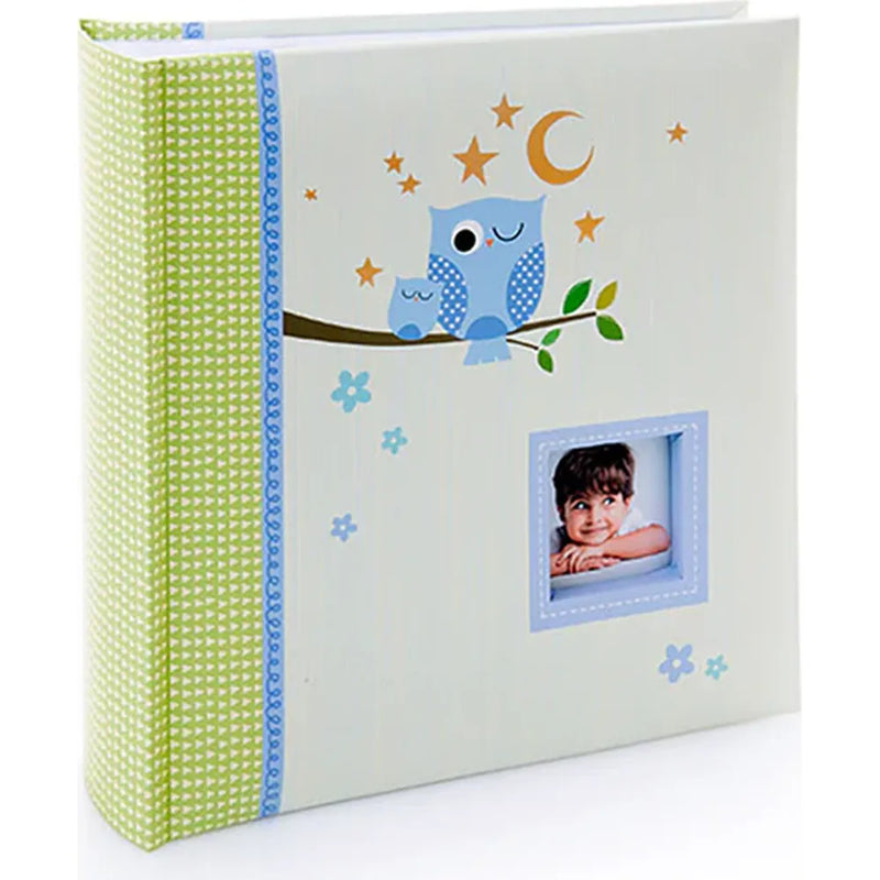 Kenro KUSSO Sleepy Owl Baby Album for 200 6x4" Photos - Blue