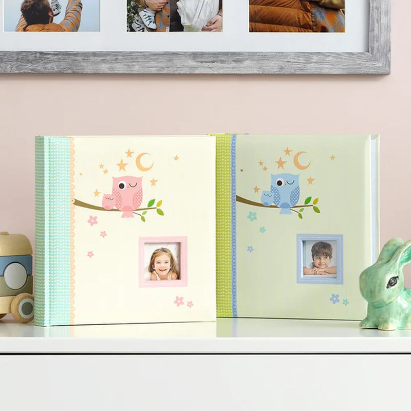 Kenro KUSSO Sleepy Owl Baby Album for 200 6x4" Photos - Blue